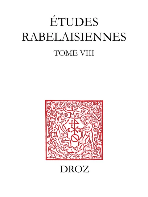 Etudes rabelaisiennes -  - Librairie Droz