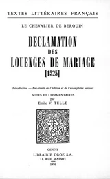 Déclamation des louenges de mariage : 1525