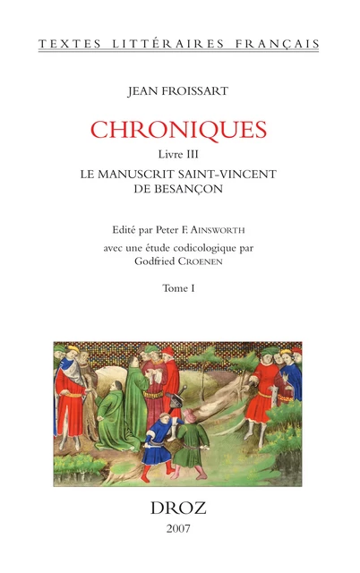 Chroniques - Jean Froissart - Librairie Droz