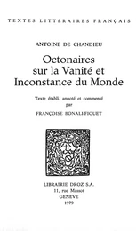 Octonaires sur la vanité et inconstance du monde