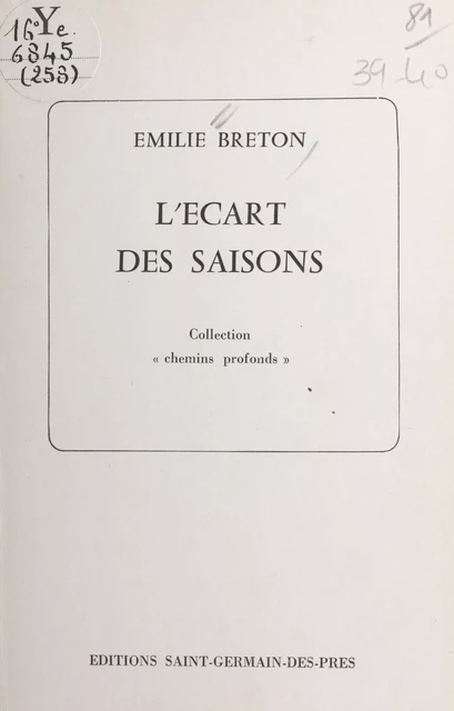 L'écart des saisons - Émilie Breton - FeniXX réédition numérique