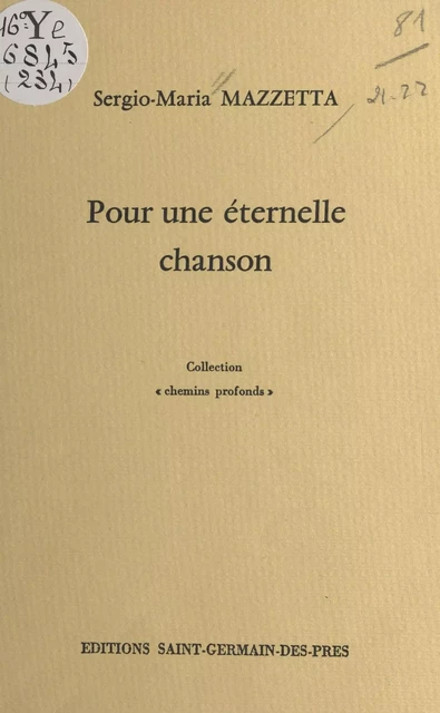 Pour une éternelle chanson - Sergio-Maria Mazzetta - FeniXX réédition numérique