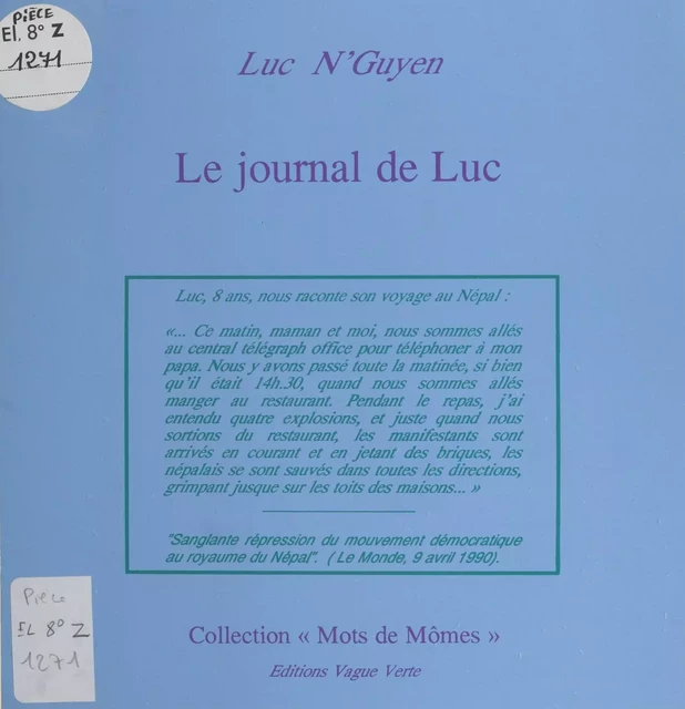 Le journal de Luc - Luc N'guyen - FeniXX réédition numérique