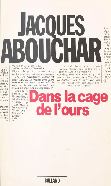 Dans la cage de l'ours - Jacques Abouchar - FeniXX réédition numérique