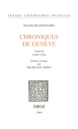 Chroniques de Genève. Tome II, 1505-1526