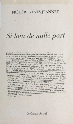 Si loin de nulle part - Fréderic-Yves Jeannet - FeniXX réédition numérique