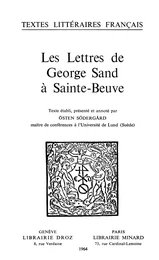 Les Lettres de George Sand à Sainte-Beuve