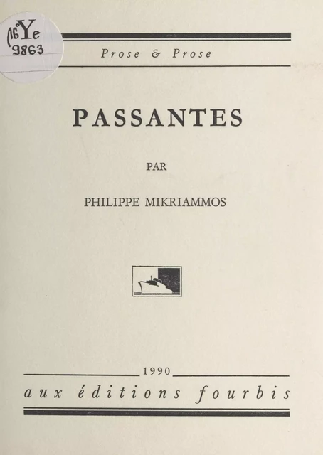 Passantes - Philippe Mikriammos - FeniXX réédition numérique