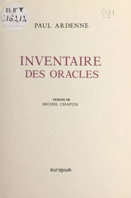 Inventaire des oracles - Paul Ardenne - FeniXX réédition numérique