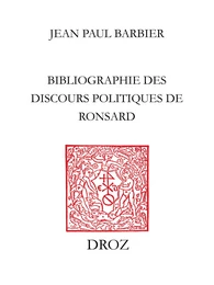 Bibliographie des discours politiques de Ronsard