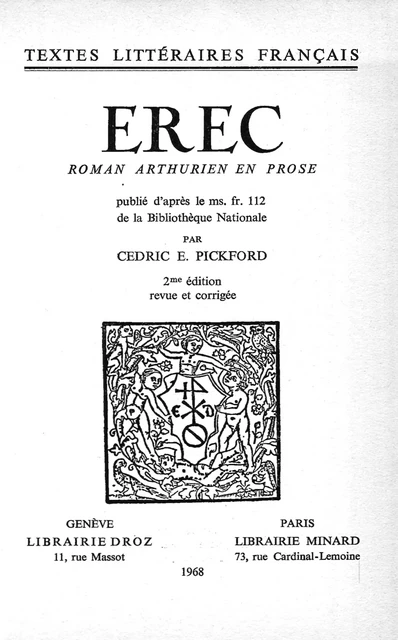 Érec -  - Librairie Droz