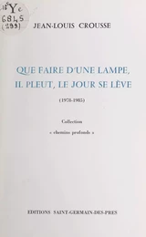 Que faire d'une lampe, il pleut, le jour se lève (1978-1985)