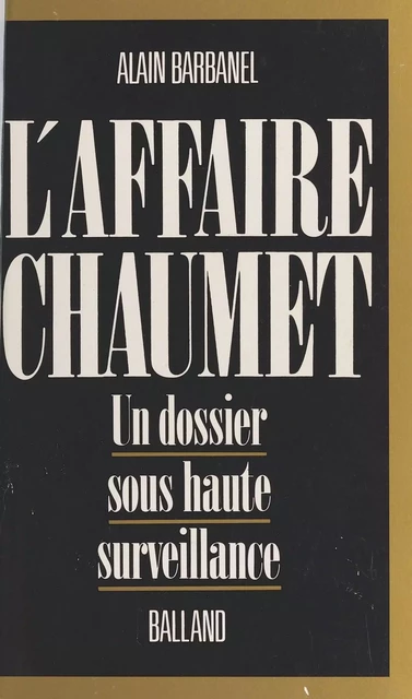 L'affaire Chaumet - Alain Barbanel - FeniXX réédition numérique