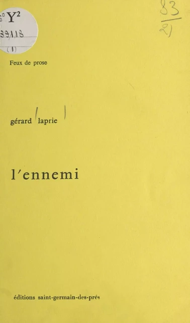 L'ennemi - Gérard Laprie - FeniXX réédition numérique