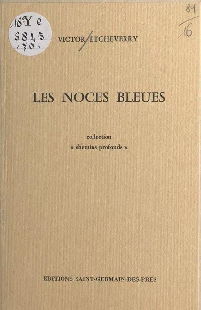 Les noces bleues - Victor Etcheverry - FeniXX réédition numérique