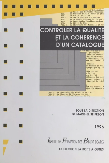 Contrôler la qualité et la cohérence d'un catalogue -  - FeniXX réédition numérique