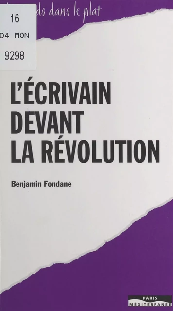 L'écrivain devant la révolution - Benjamin Fondane - FeniXX réédition numérique