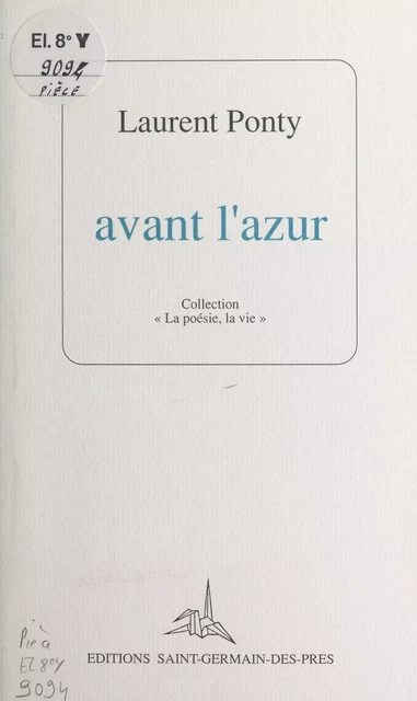 Avant l'azur - Laurent Ponty - FeniXX réédition numérique