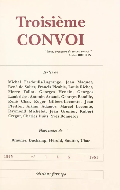 Troisième convoi - Michel Fardoulis-Lagrange - FeniXX réédition numérique