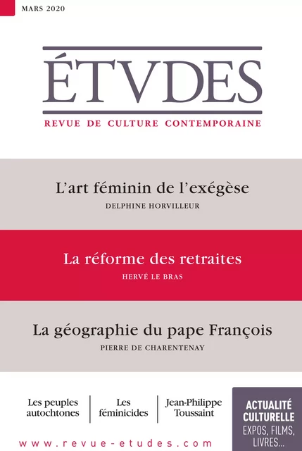 Revue Etudes - La réforme des retraites - Collectif Auteur - Revue Études