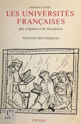 Les universités françaises des origines à la Révolution