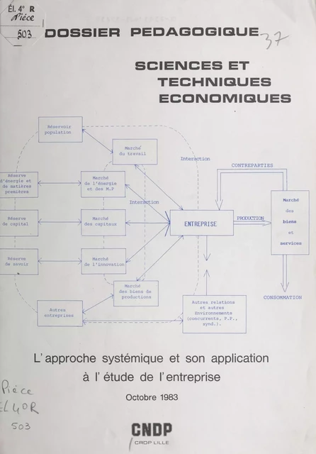 Dossier pédagogique, sciences et techniques économiques : l'approche systématique et son application à l'étude de l'entreprise (octobre 1983) - Pierre Louart - FeniXX réédition numérique