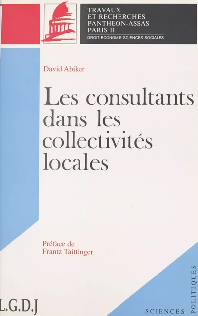 Les consultants dans les collectivités locales - David Abiker - FeniXX réédition numérique