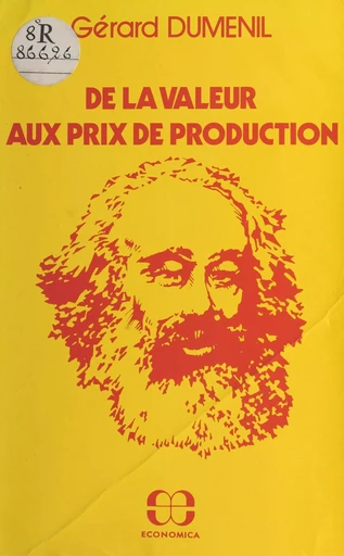 De la valeur aux prix de production - Gérard Duménil - FeniXX réédition numérique