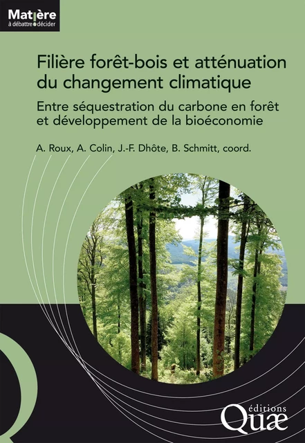 Filière forêt-bois et atténuation du changement climatique - Alice Roux, Antoine Colin, Jean-François Dhôte, Bertrand Schmitt - Quae