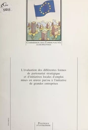 L'évaluation des différentes formes de partenariat stratégique et d'initiatives locales d'emploi mises en œuvre par/ou à l'initiative de grandes entreprises