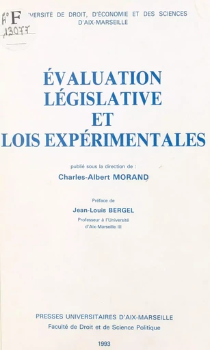 Évaluation législative et lois expérimentales -  Collectif - FeniXX réédition numérique