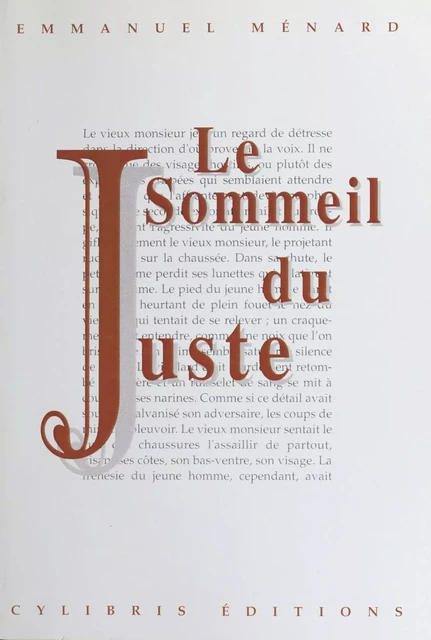 Le sommeil du juste - Emmanuel Ménard - FeniXX réédition numérique