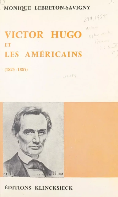 Victor Hugo et les Américains - Monique Lebreton-Savigny - FeniXX réédition numérique