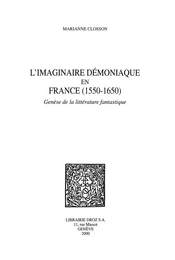 L'Imaginaire démoniaque en France (1550-1650)