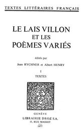 Le Lais Villon et les Poèmes variés