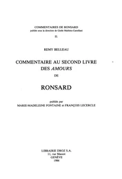 Commentaire au second livre des "Amours" de Ronsard