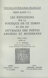 Les Réflexions sur la poétique de ce temps et sur les ouvrages des poètes anciens et modernes