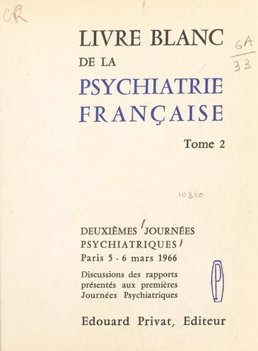 Livre blanc de la psychiatrie française (2) -  Collectif - FeniXX réédition numérique