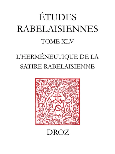 Etudes rabelaisiennes - Bernd Renner - Librairie Droz