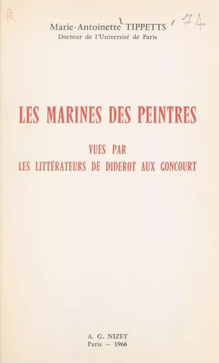 Les Marines des peintres - Marie-Antoinette Tippetts - FeniXX réédition numérique