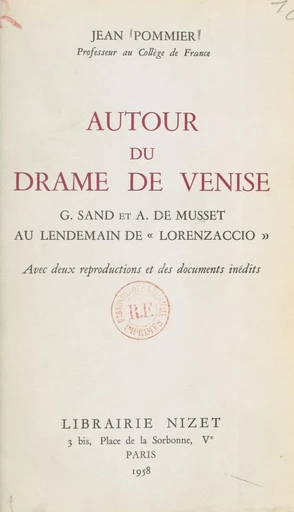 Autour du drame de Venise - Jean Pommier - FeniXX réédition numérique