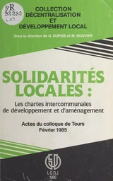 Solidarités locales : les chartes intercommunales de développement et d'aménagement