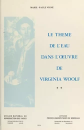 Le thème de l'eau dans l'œuvre de Virginia Woolf (2)