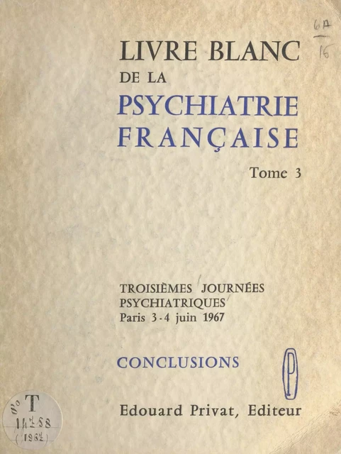 Livre blanc de la psychiatrie française (3) -  Collectif - FeniXX réédition numérique