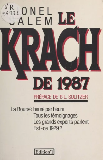 Le krach de 1987 - Lionel Salem - FeniXX réédition numérique