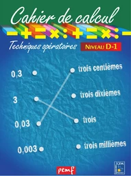 Cahier de calcul cycle 3 niveau 3A