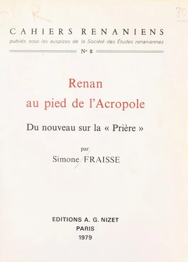 Renan au pied de l'Acropole - Simone Fraisse - FeniXX réédition numérique