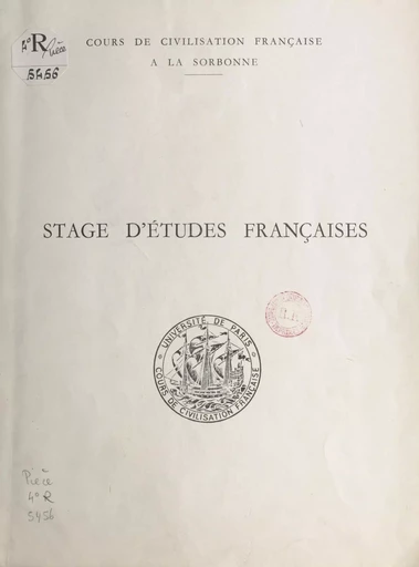 Rapport sur le stage de Noumea, Nouvelle-Calédonie, du 8 au 27 janvier 1965, organisé pour les professeurs australiens et néo-zélandais -  Université de Paris - FeniXX réédition numérique