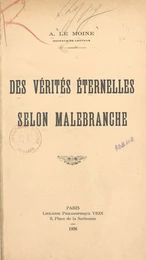 Des vérités éternelles selon Malebranche