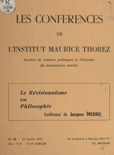 Lénine devant le révisionnisme en philosophie - Jacques Milhau - FeniXX réédition numérique